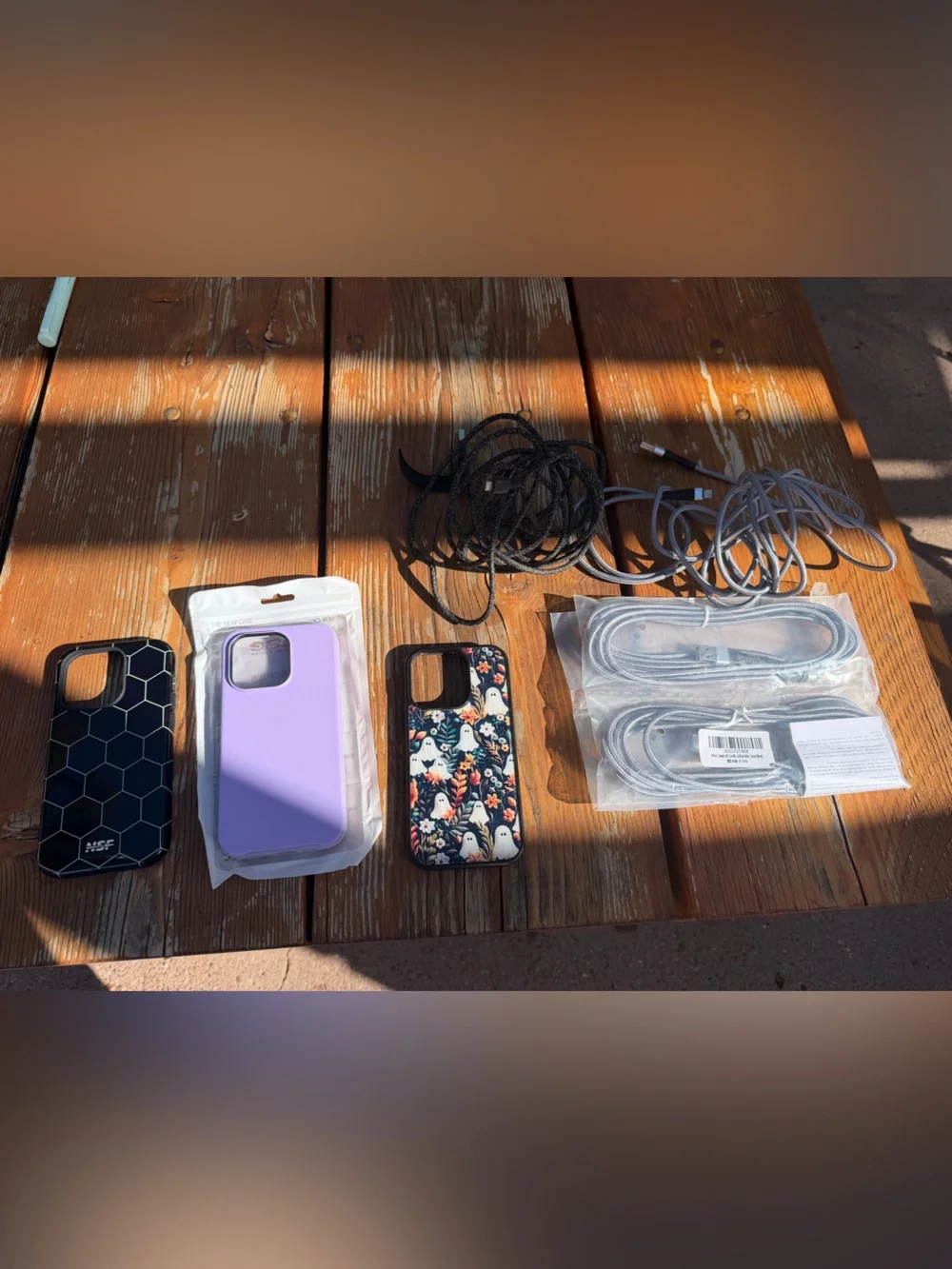 iPhone 14 Pro Otterbox Space X Cases & Four 10 ft Woven Lightning USB-A Chargers